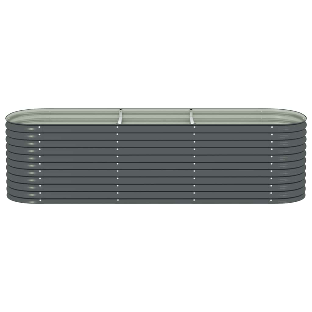 forhøjet plantekasse 320x80x81 cm galvaniseret stål grå