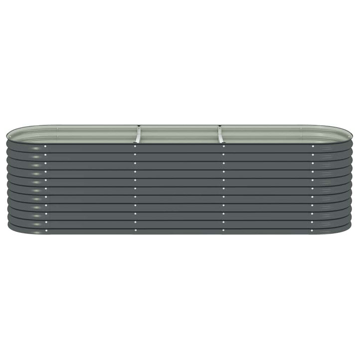 forhøjet plantekasse 320x80x81 cm galvaniseret stål grå