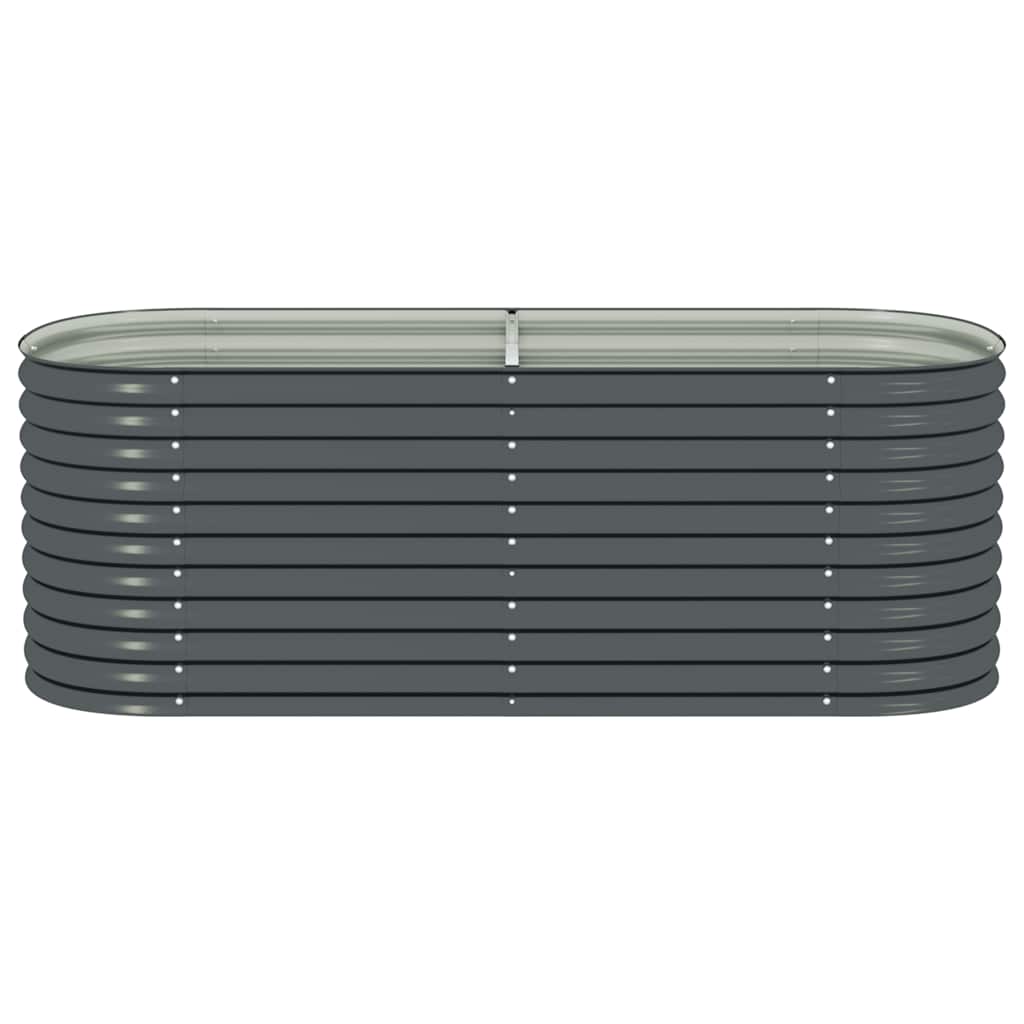 forhøjet plantekasse 240x80x81 cm galvaniseret stål grå