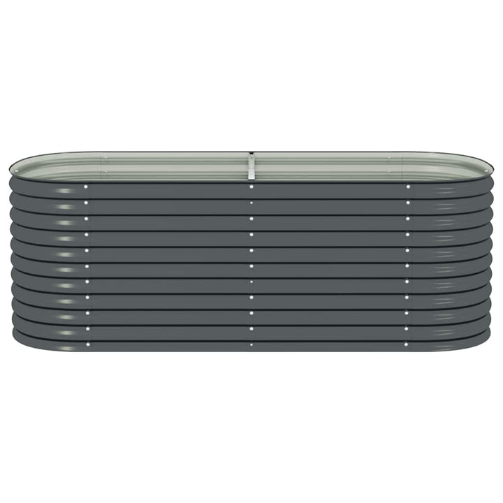 forhøjet plantekasse 240x80x81 cm galvaniseret stål grå