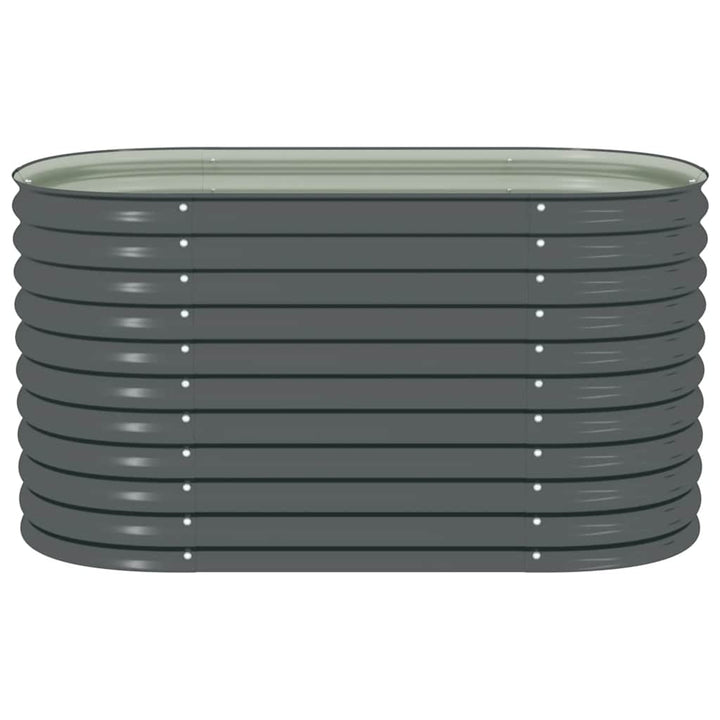 forhøjet plantekasse 160x80x81 cm galvaniseret stål grå