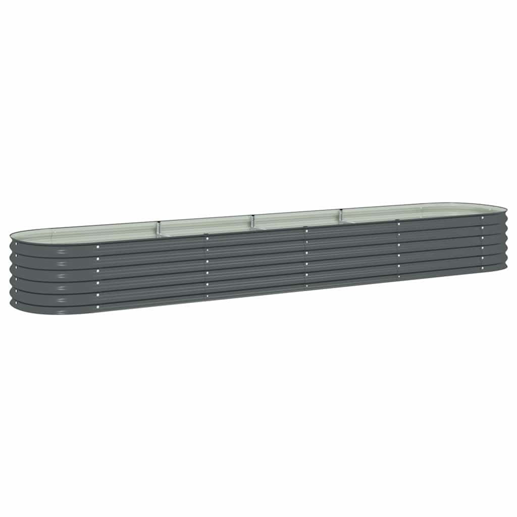 forhøjet plantekasse 400x80x44 cm galvaniseret stål grå
