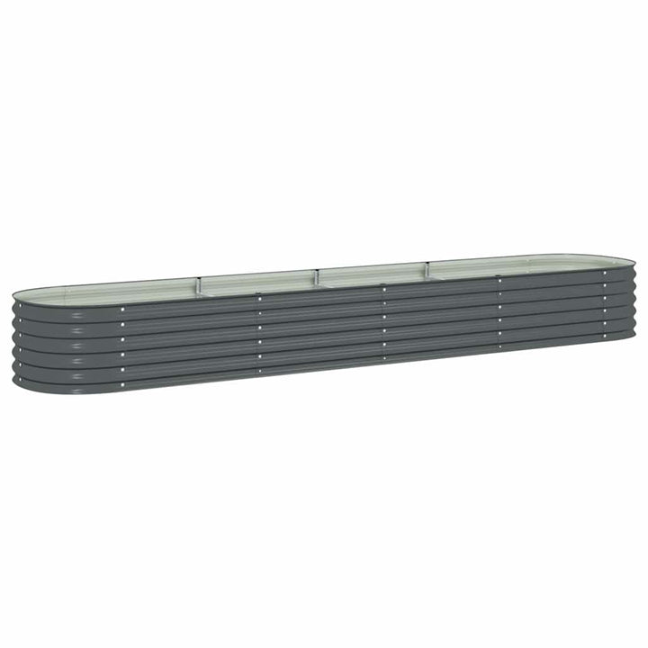 forhøjet plantekasse 400x80x44 cm galvaniseret stål grå