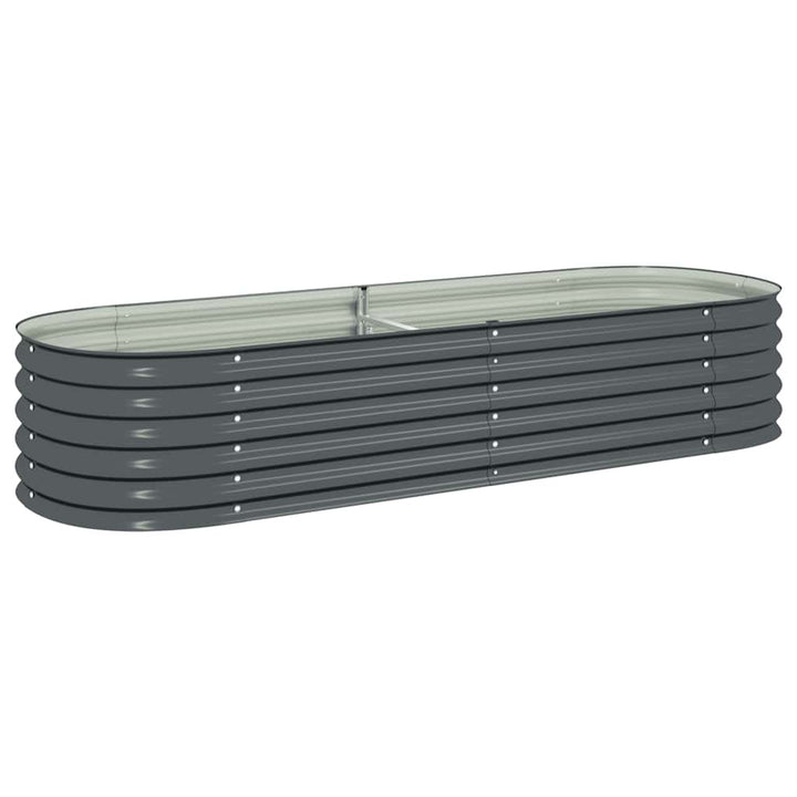forhøjet plantekasse 240x80x44 cm galvaniseret stål grå