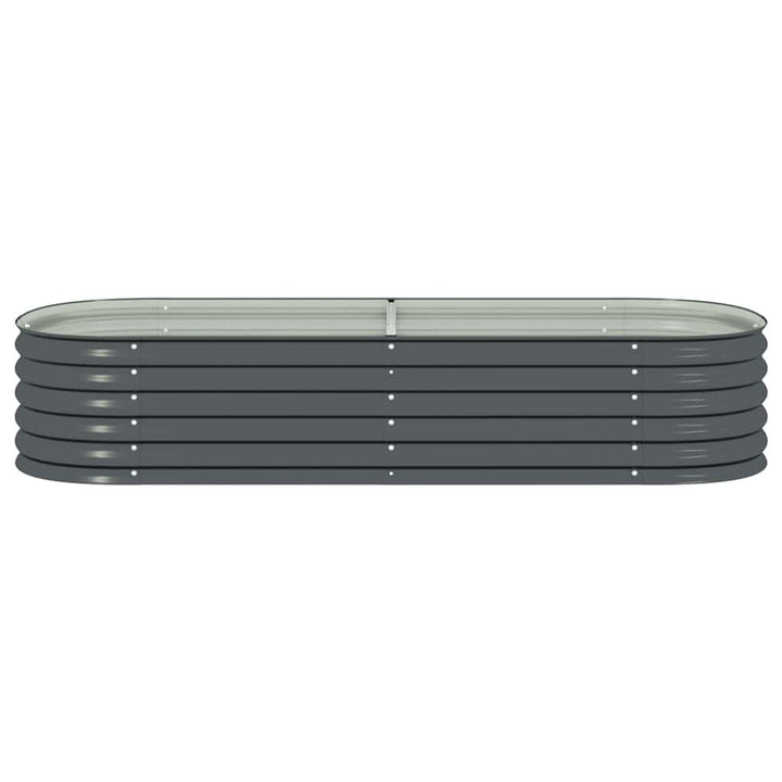 forhøjet plantekasse 240x80x44 cm galvaniseret stål grå
