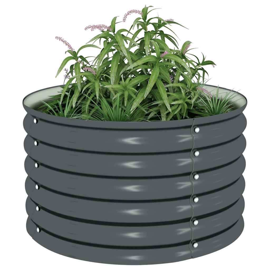 forhøjet plantekasse 80x80x44 cm galvaniseret stål grå