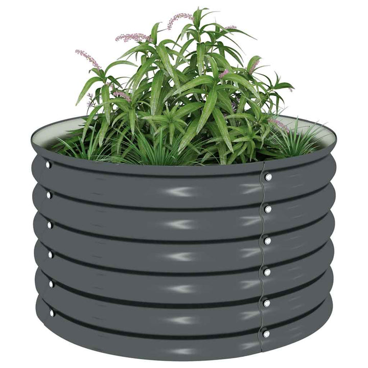 forhøjet plantekasse 80x80x44 cm galvaniseret stål grå