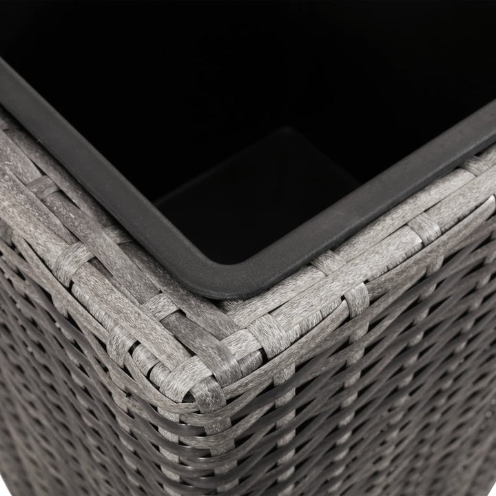 forhøjede plantekrukker 3 stk. polyrattan grå