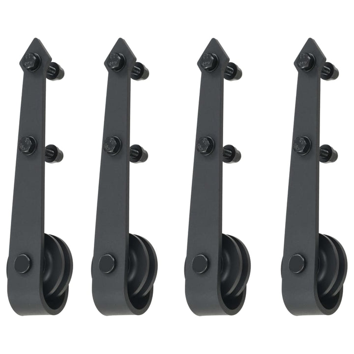 hardwarekit til skydedør 2 x 183 cm stål sort