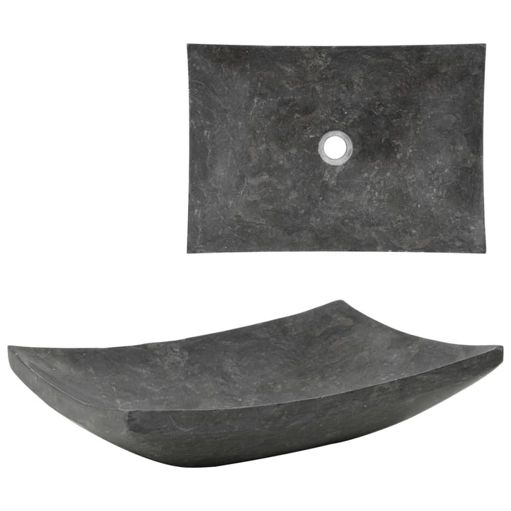 håndvask 50 x 35 x 12 cm marmor sort