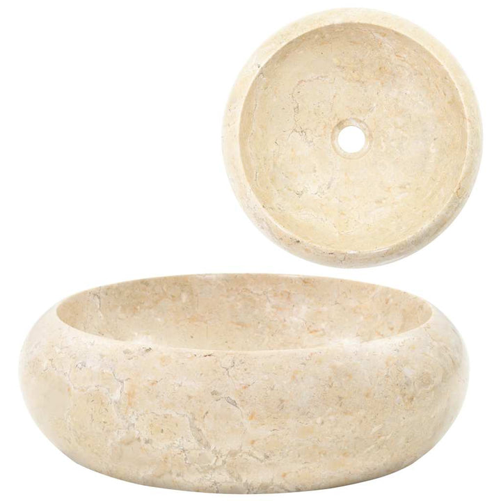 håndvask 40x12 cm marmor cremefarvet
