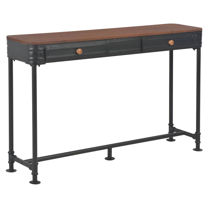 konsolbord med 2 skuffer 120x30x75 cm massivt grantræ