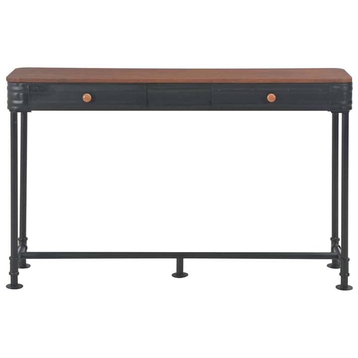 konsolbord med 2 skuffer 120x30x75 cm massivt grantræ