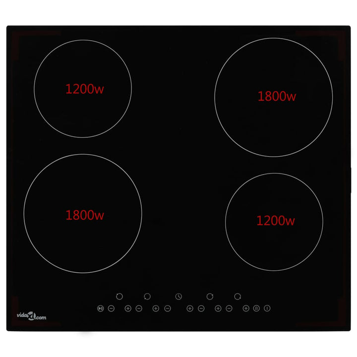 keramisk kogeplade med 4 brændere Touch Control 6000 W