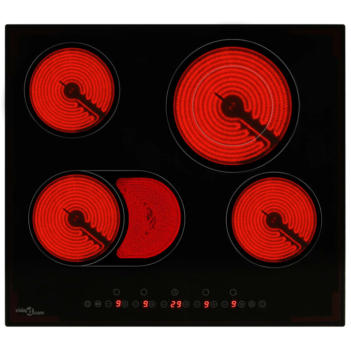 keramisk kogeplade med 4 varmezoner touch-panel 6600 W