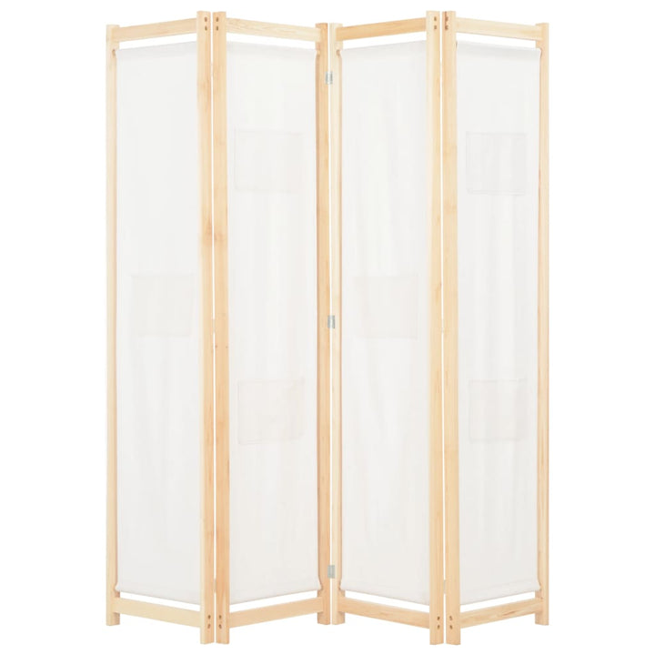4-panels rumdeler 160 x 170 x 4 cm stof cremefarvet