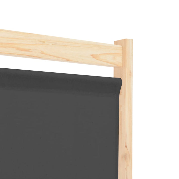 5-panelers rumdeler 200 x 170 x 4 cm stof grå