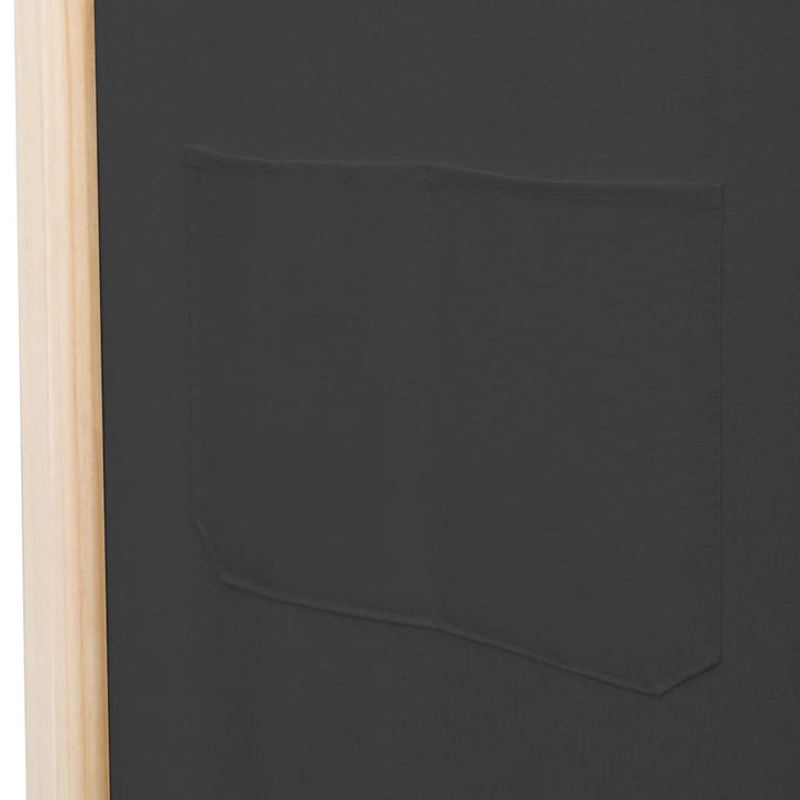 5-panelers rumdeler 200 x 170 x 4 cm stof grå