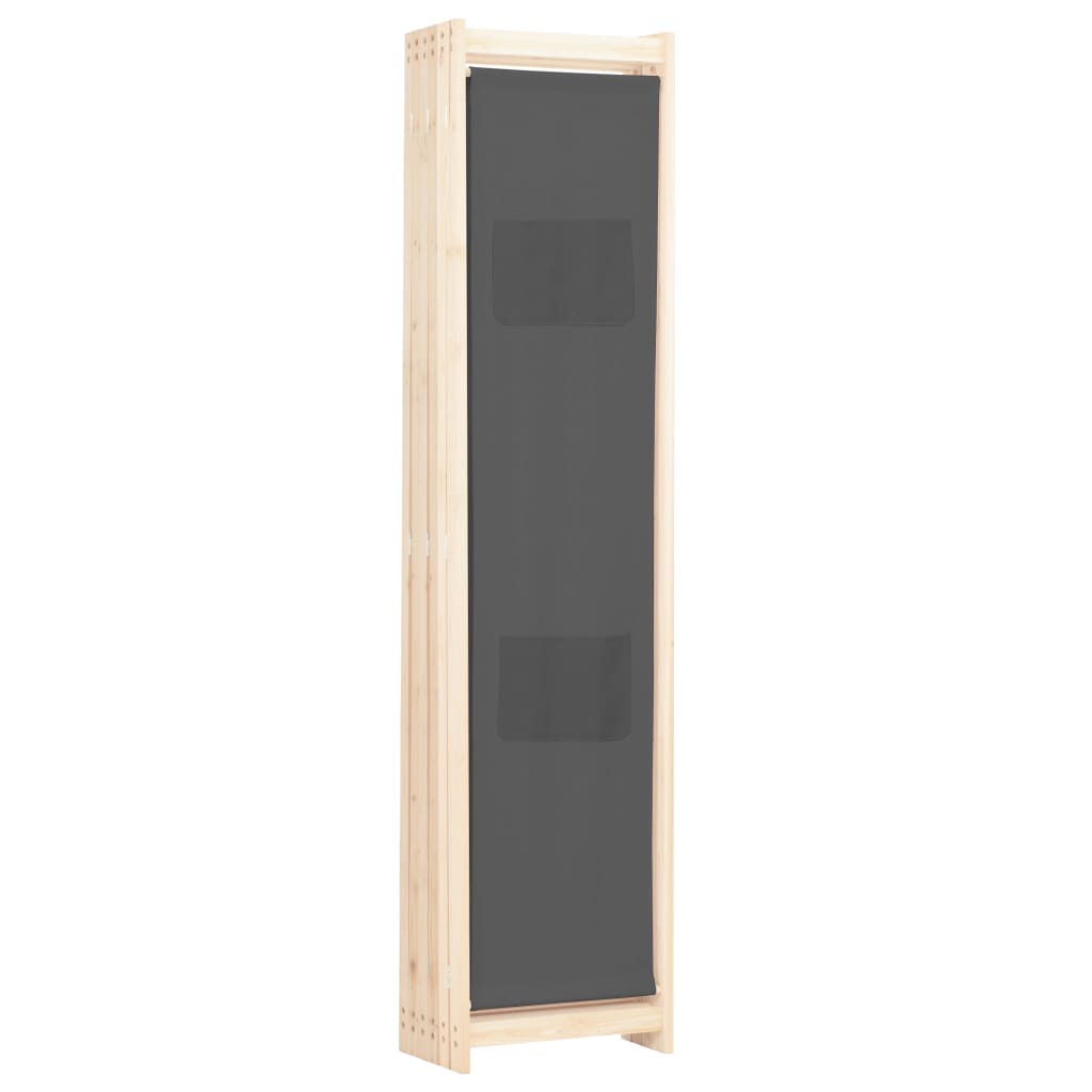 6-panelers rumdeler 240 x 170 x 4 cm stof grå