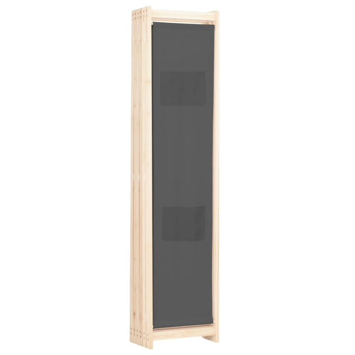 6-panelers rumdeler 240 x 170 x 4 cm stof grå