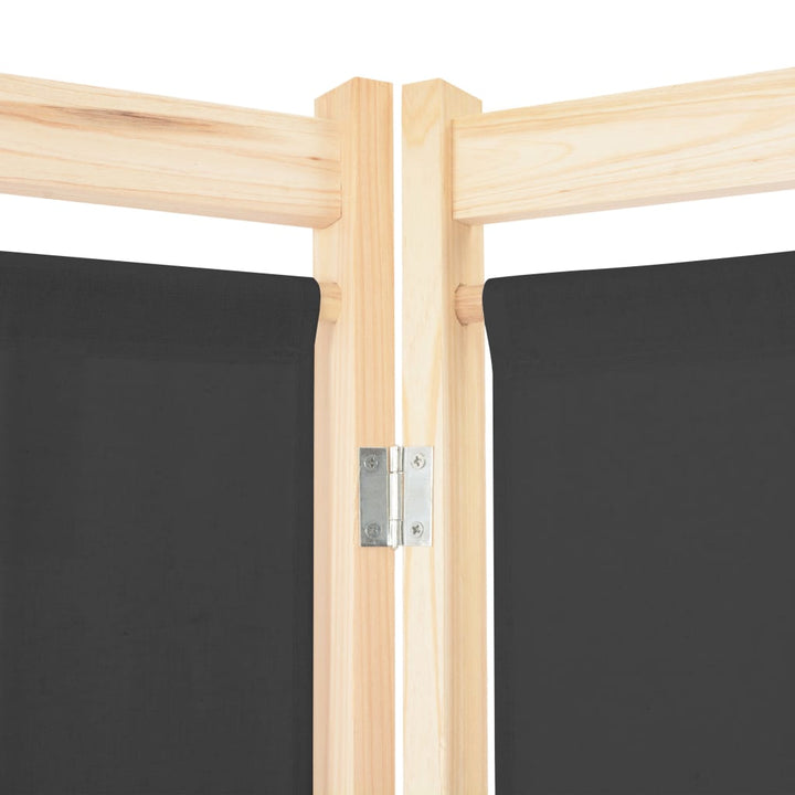 6-panelers rumdeler 240 x 170 x 4 cm stof grå