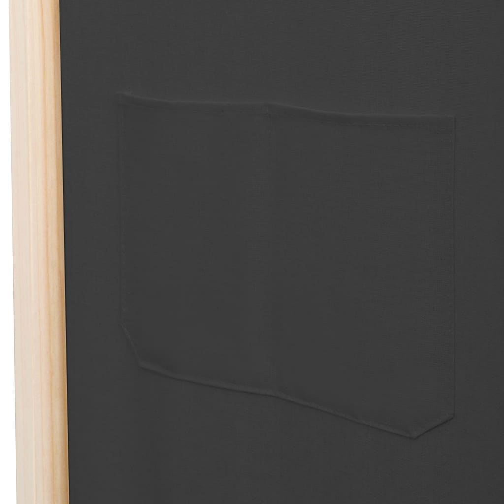 6-panelers rumdeler 240 x 170 x 4 cm stof grå