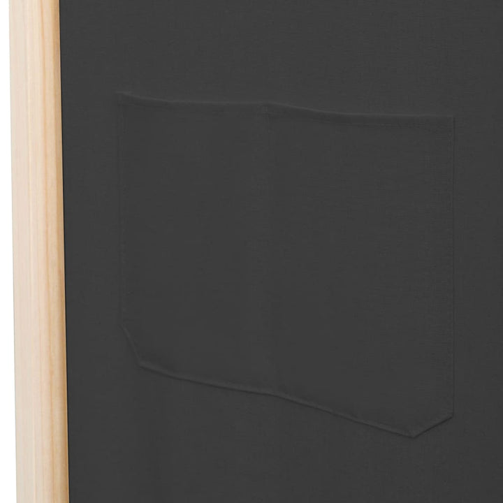 6-panelers rumdeler 240 x 170 x 4 cm stof grå