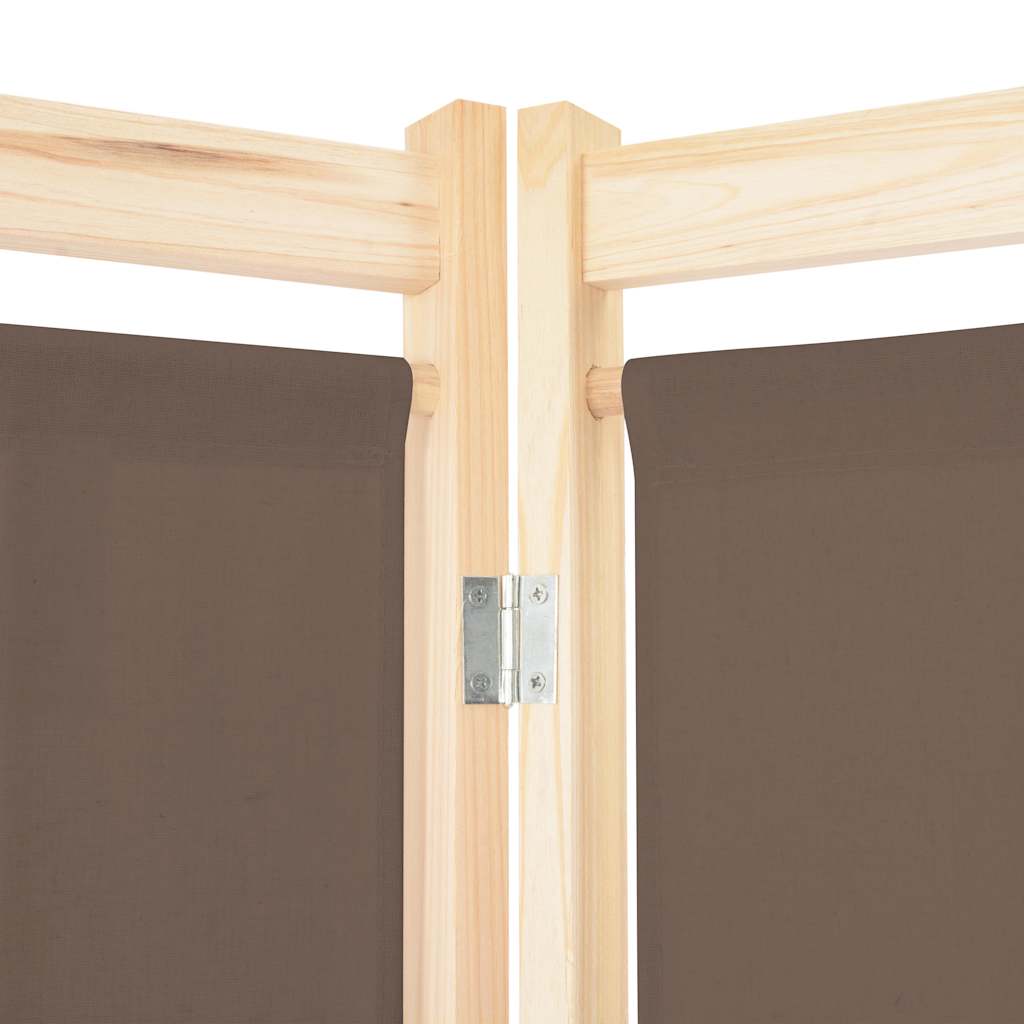 5-panels rumdeler 200 x 170 x 4 cm stof brun
