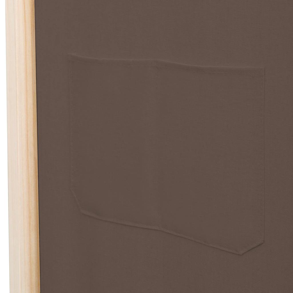 6-panels rumdeler 240 x 170 x 4 cm stof brun