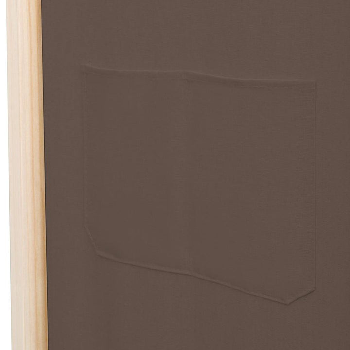 6-panels rumdeler 240 x 170 x 4 cm stof brun