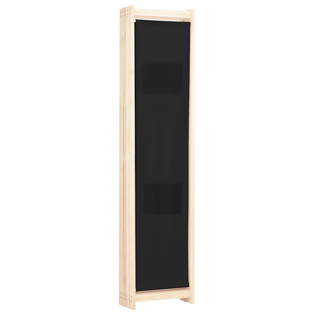 5-panels rumdeler 200 x 170 x 4 cm stof sort