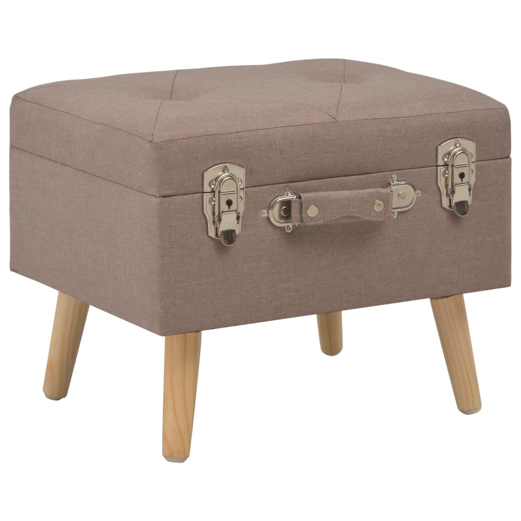 opbevaringstaburet stof 40 cm brun