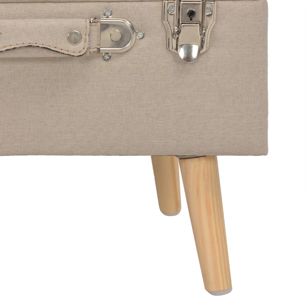 opbevaringstaburetter 3 stk. stof beige