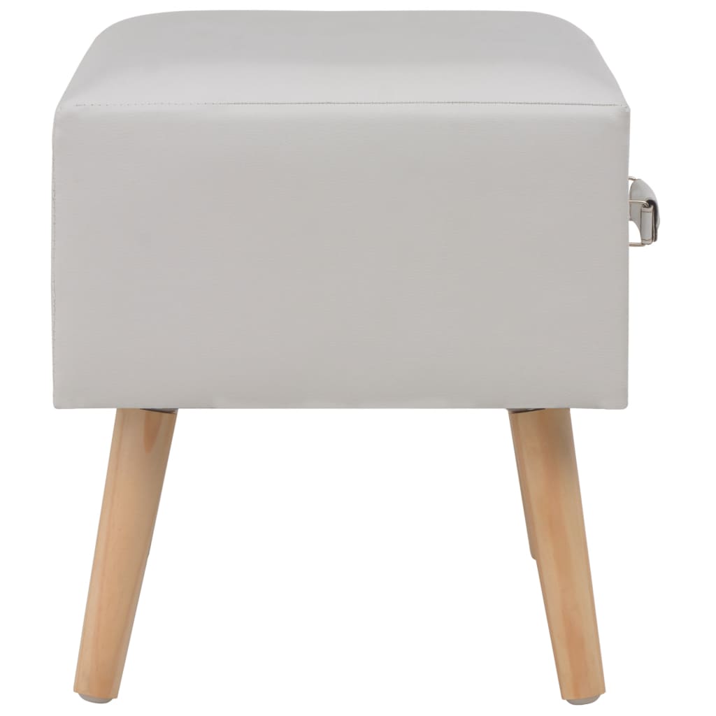 sengebord 40 x 35 x 40 cm kunstlæder hvid