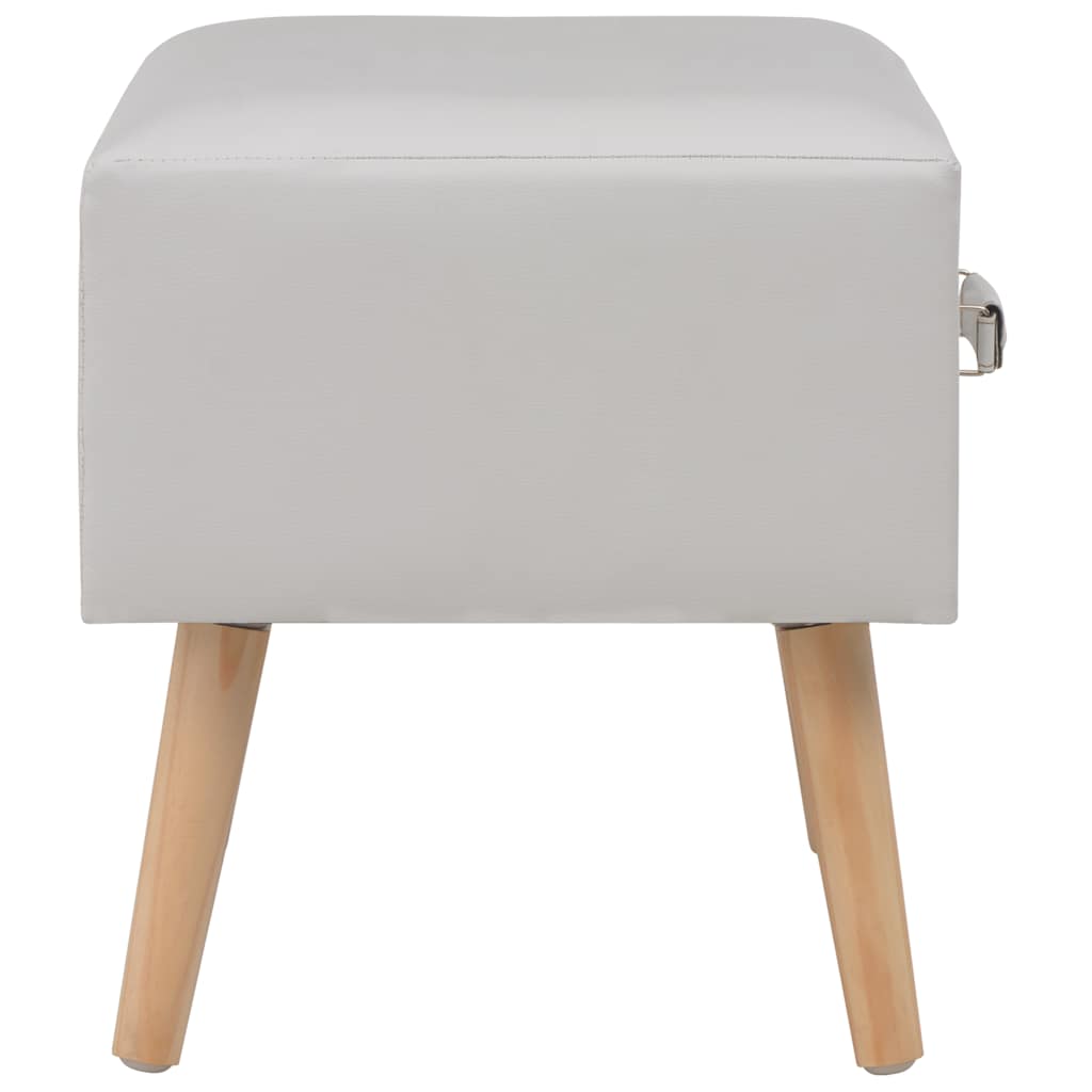 sengebord 40 x 35 x 40 cm kunstlæder hvid