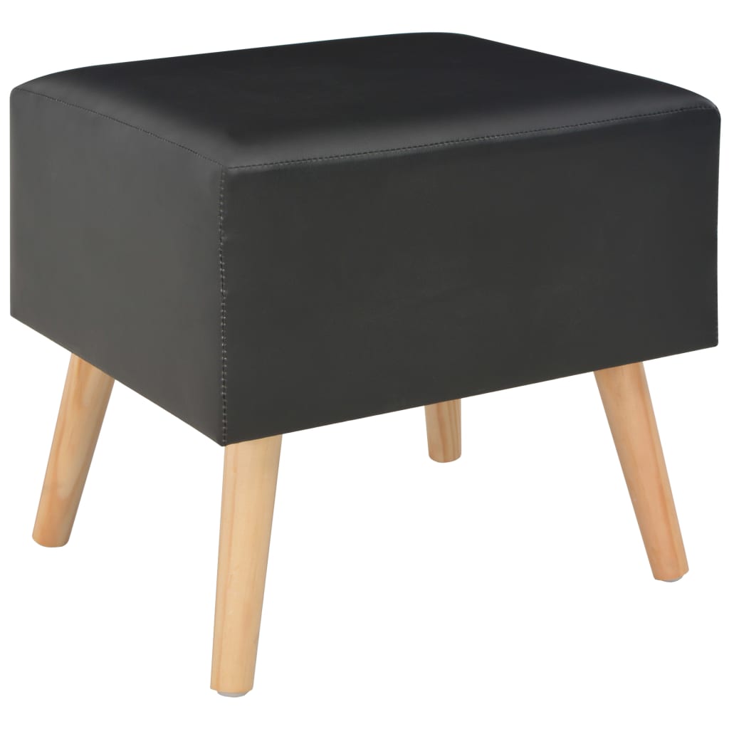 sengebord 40 x 35 x 40 cm kunstlæder sort
