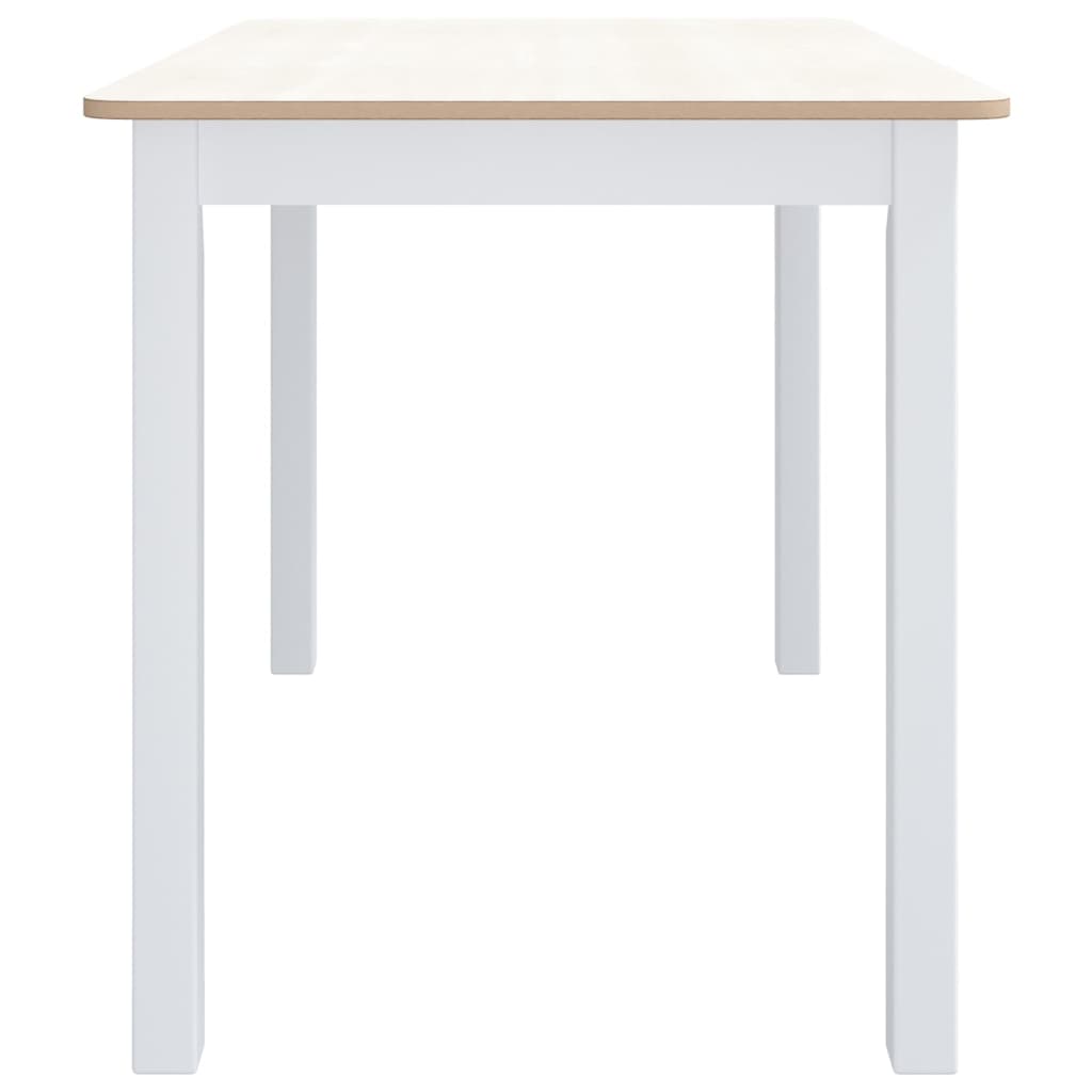 spisebord 114 x 71 x 75 cm massivt gummitræ hvid og brun