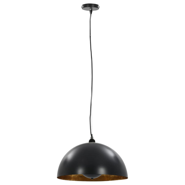 loftslamper 2 stk. halvkugle 40 cm E27 sort og guldfarvet