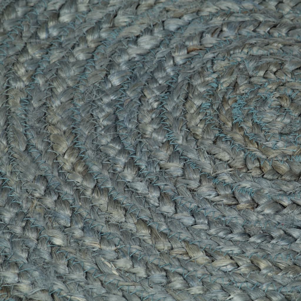 håndlavet tæppe jute rund 90 cm olivengrøn