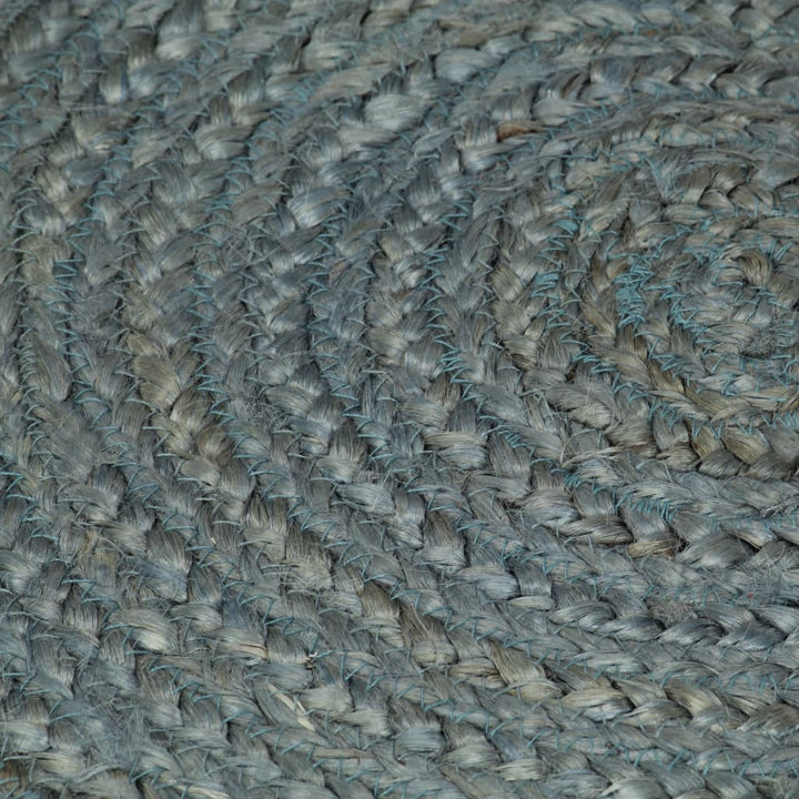 håndlavet tæppe jute rund 90 cm olivengrøn