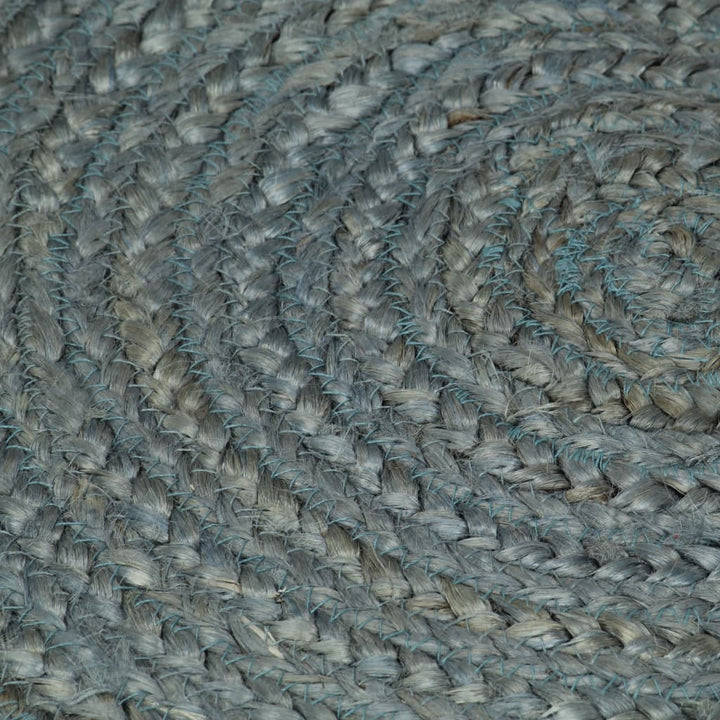 håndlavet tæppe jute rund 120 cm olivengrøn