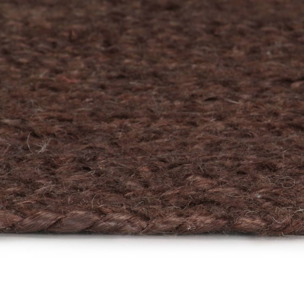 håndlavet tæppe jute rund 90 cm brun