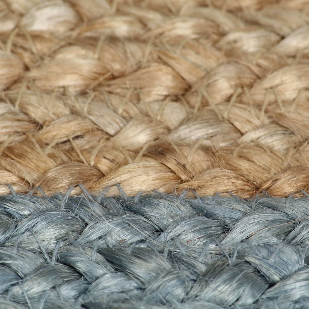 håndlavet tæppe med olivengrøn kant jute 150 cm