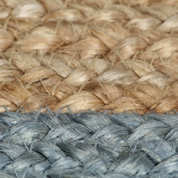 håndlavet tæppe med olivengrøn kant jute 150 cm