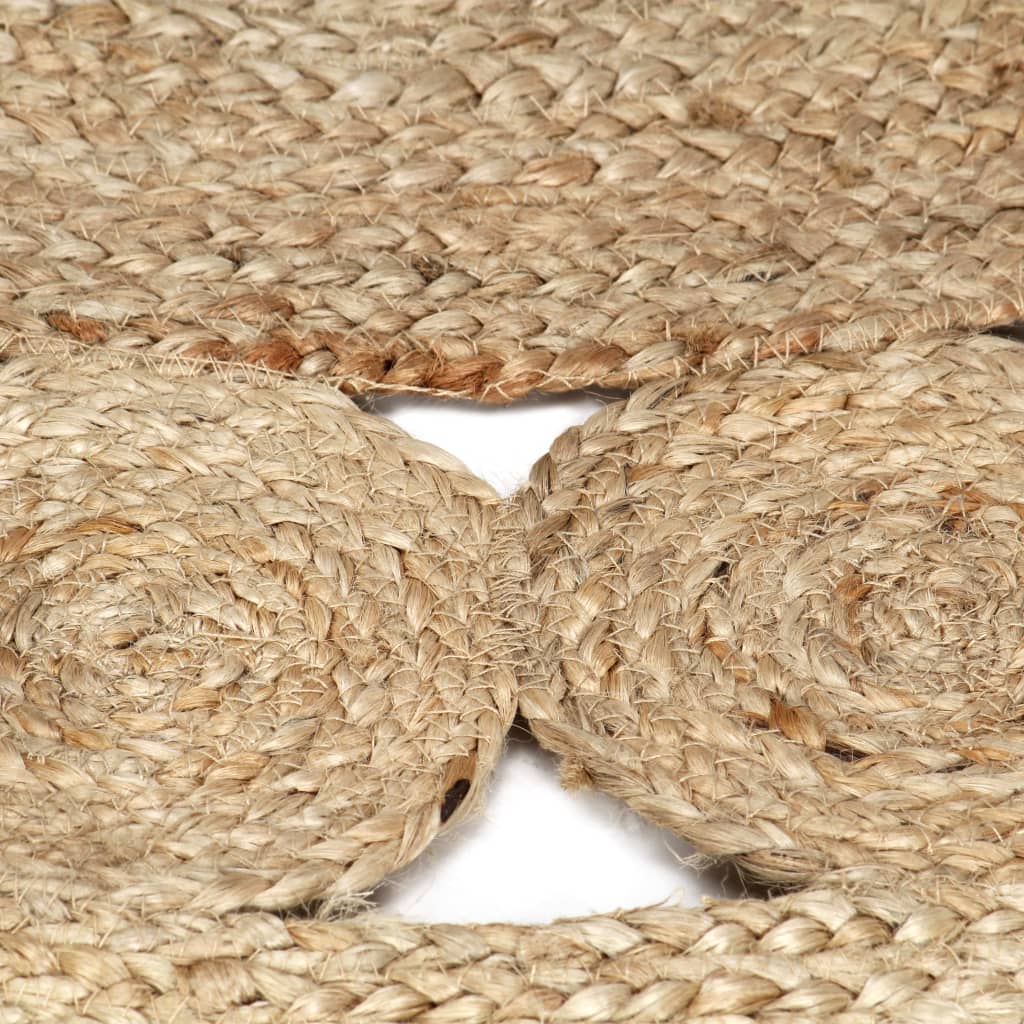 håndlavet tæppe flettet jute 120 cm