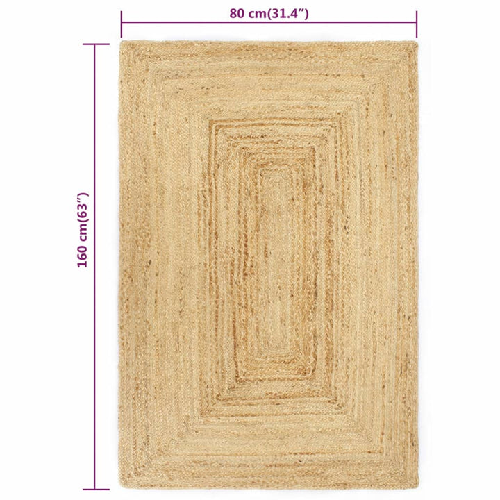 håndlavet tæppe jute 80 x 160 cm naturfarvet