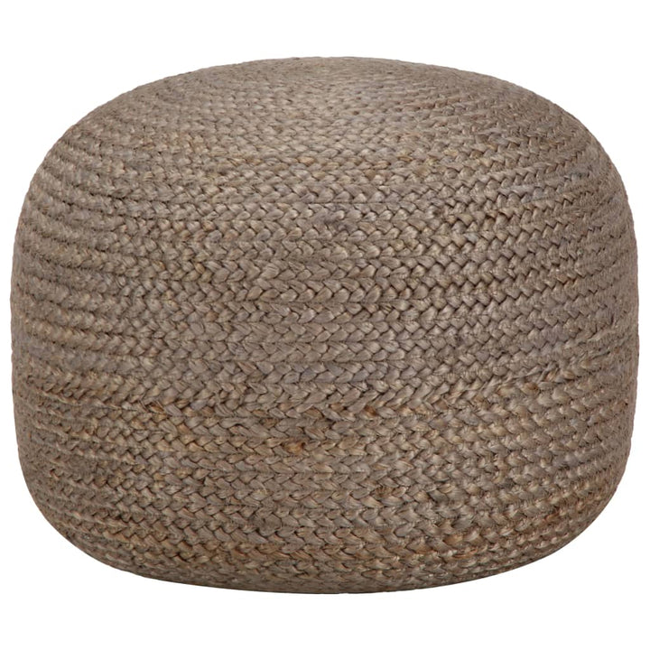 håndlavet puf 45 x 30 cm jute lysegrå