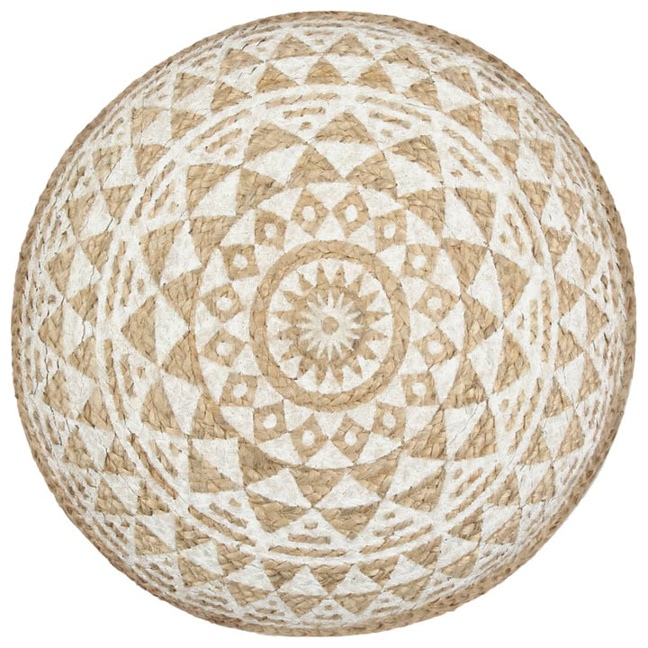 håndlavet puf 45x30 cm jute hvid