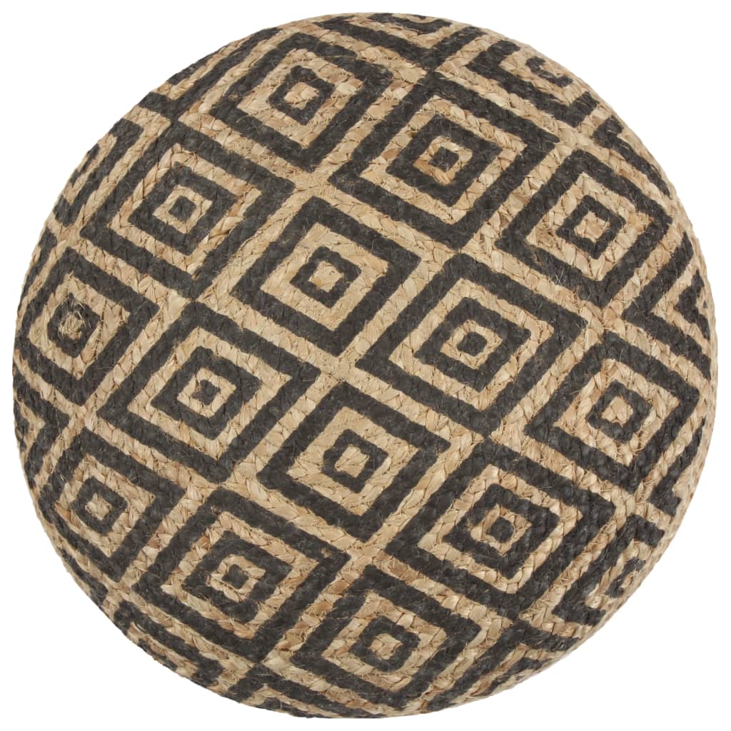 håndlavet puf 45 x 30 cm jute sort