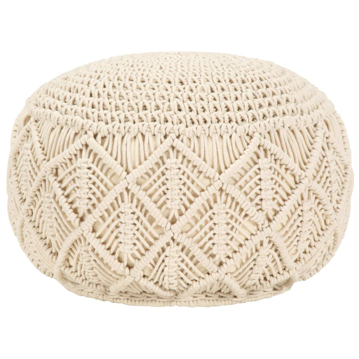 håndlavet macramépuf 45x30 cm bomuld